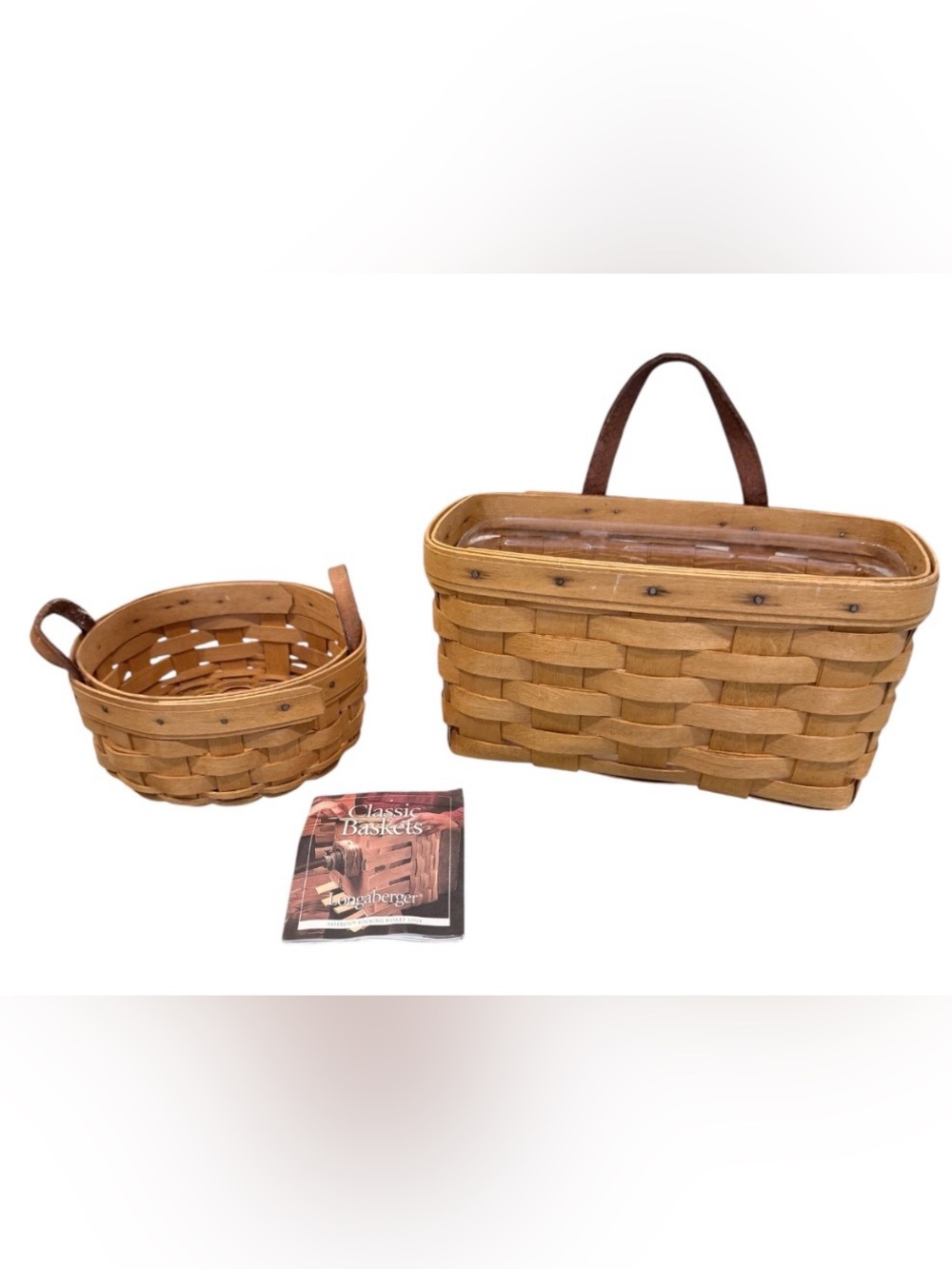 2 Longaberger maple hand crafted baskets